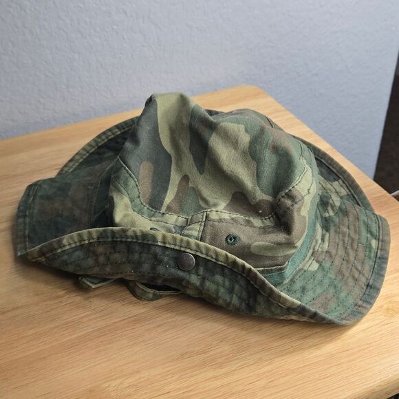 The Children's Place Other - Toddler Boy Green Camo Boonie Camouflage Bucket Hat 3T 4T Cotton Explorer Sun